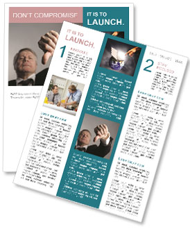 Unhappy Businessman Showing Thumbs Down Gesture Newsletter Template