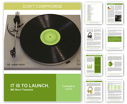 Isolated Vinyl Player On White Background With Clipping Path For Easy Editing Word Template