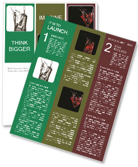 Close-Up Of Ice Cubes Splashing Into A Glass Newsletter Template