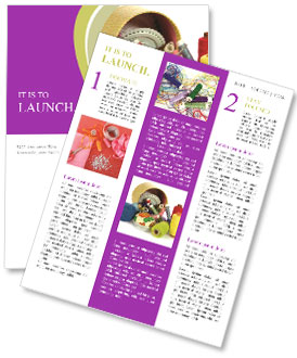 A group of different colored yarns and spools of thread Newsletter Template