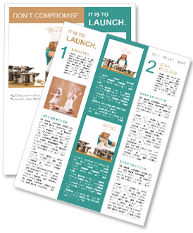 Isolated Image Of A Joyful Female Chef Stirring Soup In A Bowl Newsletter Template