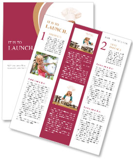 Isolated Image Of A Cheerful Girl Wearing A Chef Hat Playing With Cooking Pots And Wooden Spoons Newsletter Template