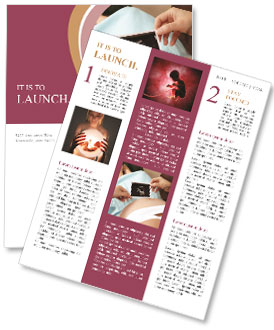 Expecting Mother Observing Ultrasound Scan Of Unborn Baby While Seated On Sofa Newsletter Template