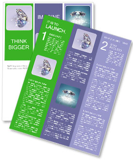 Shimmering Diamond Jewelry With Radiant Reflections On A Blue Backdrop Newsletter Template