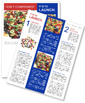 Colorful Buttons On A Clean White Background Newsletter Template