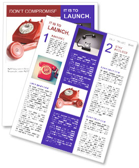 1970'S Vintage Red Telephone In Old Fashioned Style Newsletter Template