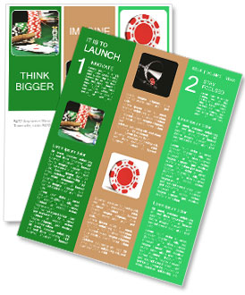 Green Table Set Up For Gambling With Cigars, Chips, Drinks, And Playing Cards Newsletter Template