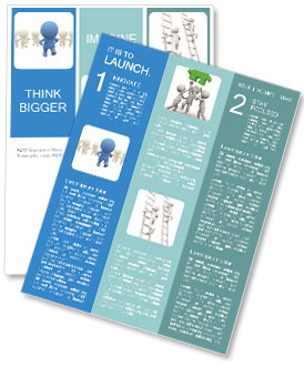 Isolated 3D Man Triumphantly Racing On White Background Newsletter Template