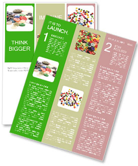 Isolated White Background Of Colorful Vintage Sewing Buttons Newsletter Template