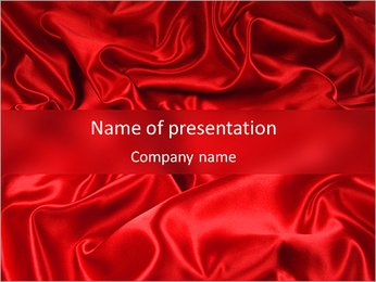 Red Silk Fabric PowerPoint Template