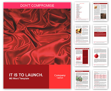 Red Silk Fabric Word Template