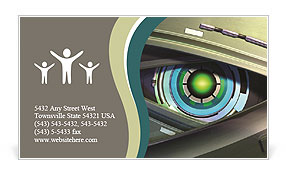 Close-up on a robotic eye Business Card Template