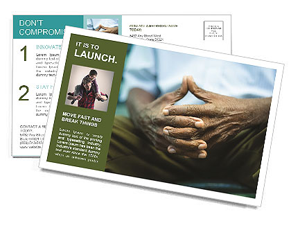 Male Hands Postcard Template