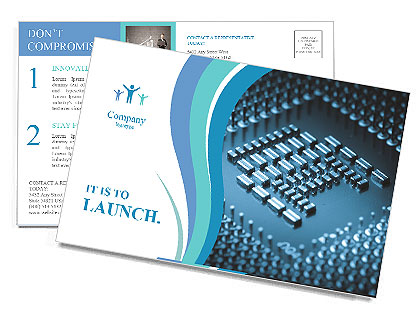 Computer Micro Scheme Postcard Template