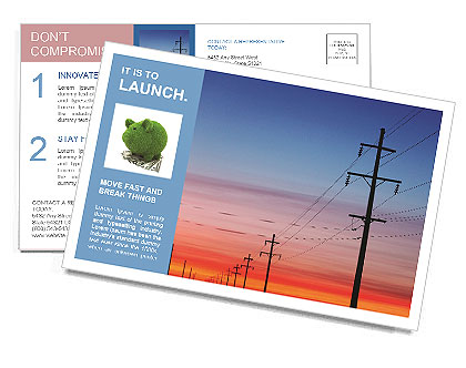 Electricity Wire Postcard Template