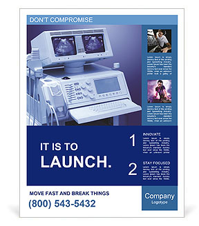 Dual Monitor Ultrasound Scanner - Latest Technology For Medical Imaging Poster Template