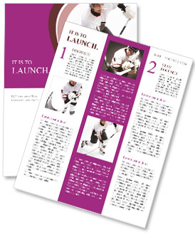 Healthy Sportsman Showcasing Skills In Ice Hockey Portrait Newsletter Template