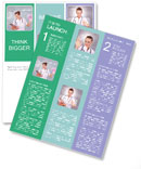 Collage Of A Young Nurse In White Uniform Using Virtual Buttons With Stethoscope And Transparent Glasses Newsletter Template