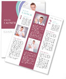 Collage Of A Young Doctor Wearing A White Uniform, Transparent Glasses, And A Stethoscope While Typing On A Virtual Keyboard Newsletter Template