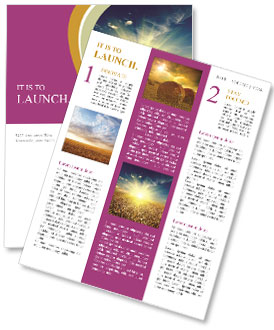 Beautiful Meadow Of Wheat Under A Clear Blue Sky Newsletter Template