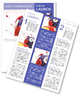 Handmade Red Wool Ball With White And Red Pins And Buttons Newsletter Template