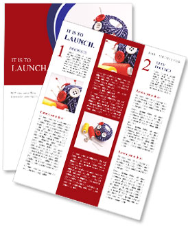 Handmade Wool Ball Decorated With Red And White Pins And Buttons Newsletter Template