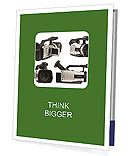 Set Of Isolated Semi-Professional Video Camcorders On A White Background Presentation Folder