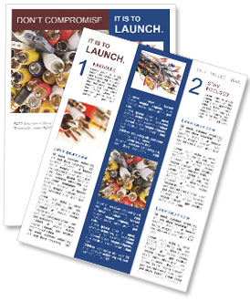 Macro Background Of Modern Video Audio Equipment's Digital Connectors In Blue, Yellow, White, Red, And Gray. Newsletter Template