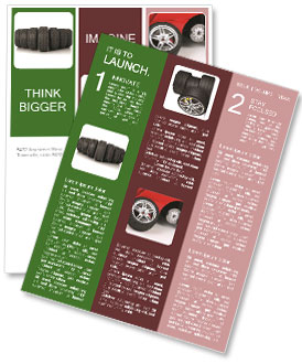 Isolated White Background Seven-Tire Formation Newsletter Template