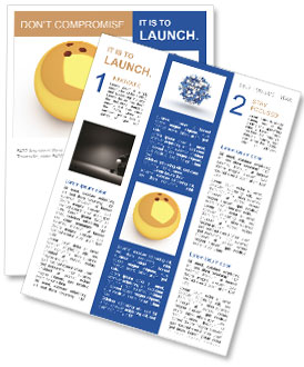 3D Yellow Bowling Ball Newsletter Template