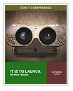 Retro Binoculars Word Template
