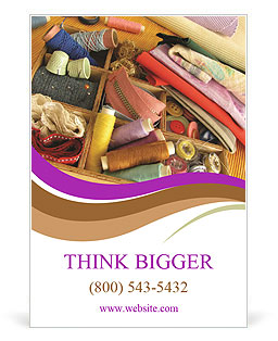 Sewing Utensils on the Table Ad Template