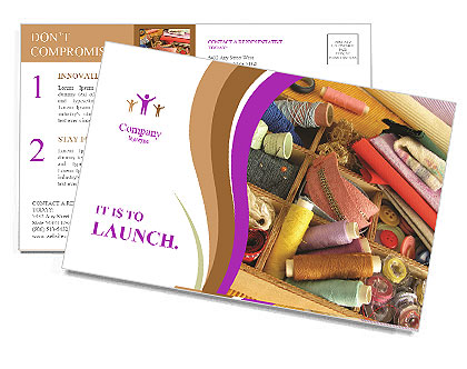 Sewing Utensils on the Table Postcard Template