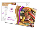 Sewing Utensils on the Table Postcard Template