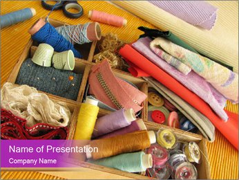 Sewing Utensils on the Table PowerPoint Template