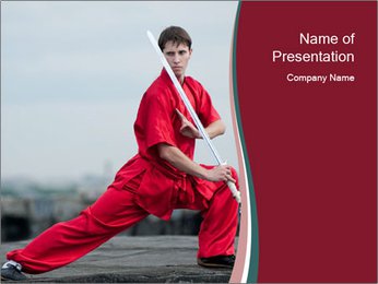 Master in Red Kimono PowerPoint Template