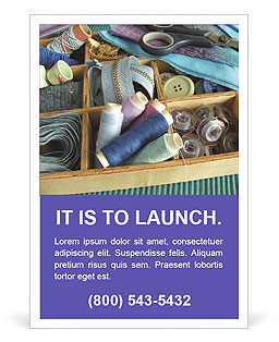 Woman's Sewing Utensils Ad Template