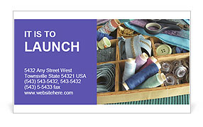 Woman's Sewing Utensils Business Card Template