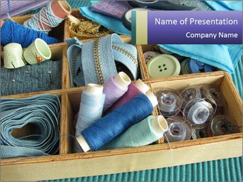 Woman's Sewing Utensils PowerPoint Template