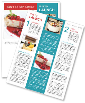 Cheesecake with cherry jam Newsletter Template