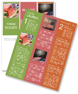 Fourth Of July Watermelon Plate Decoration For Picnic In Horizontal Format Newsletter Template