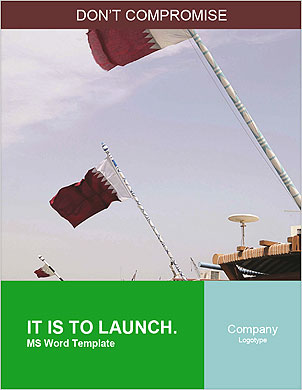 Qatar's Dhow Harbour: National Flag Flying From Tied-Up Dhows' Stern Flagstaffs Word Template - Page 1