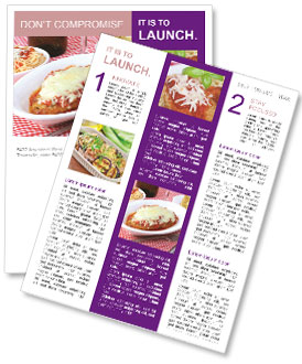 Individual Plates Of Chicken Parmigiana Served With Spaghetti And Garlic Bread On The Side. Newsletter Template