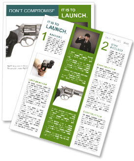 22 Caliber Revolver Handgun In Shiny Silver Finish Newsletter Template