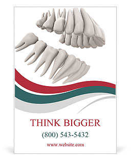 Isolated 3D Teeth Of Humans On White Background Ad Template