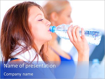 Women At Fitness PowerPoint Template