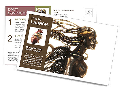 Woman Robot Postcard Template
