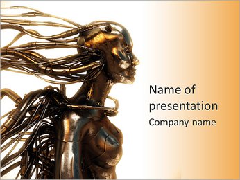 Woman Robot PowerPoint Template