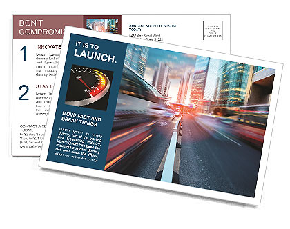 City In Lights Postcard Template