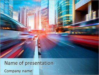 City In Lights PowerPoint Template